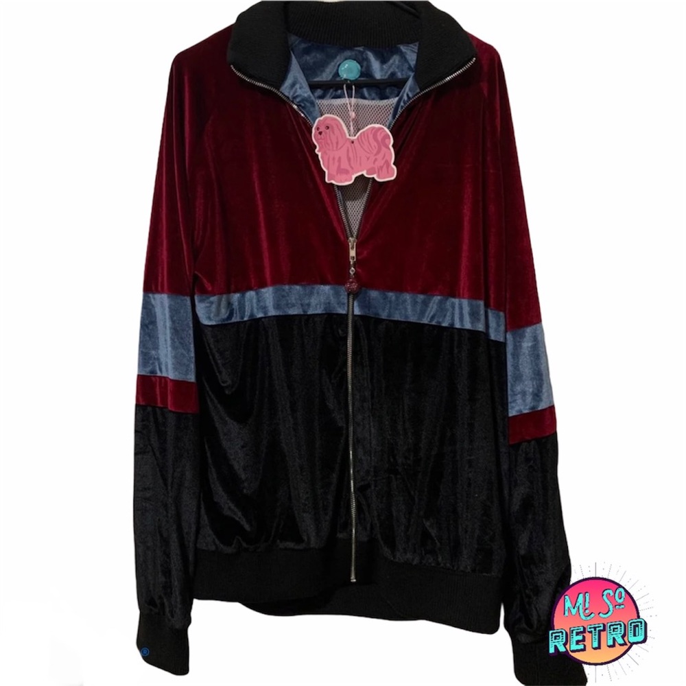 Adrian Schachter Red & Black Velour New Tracksuit